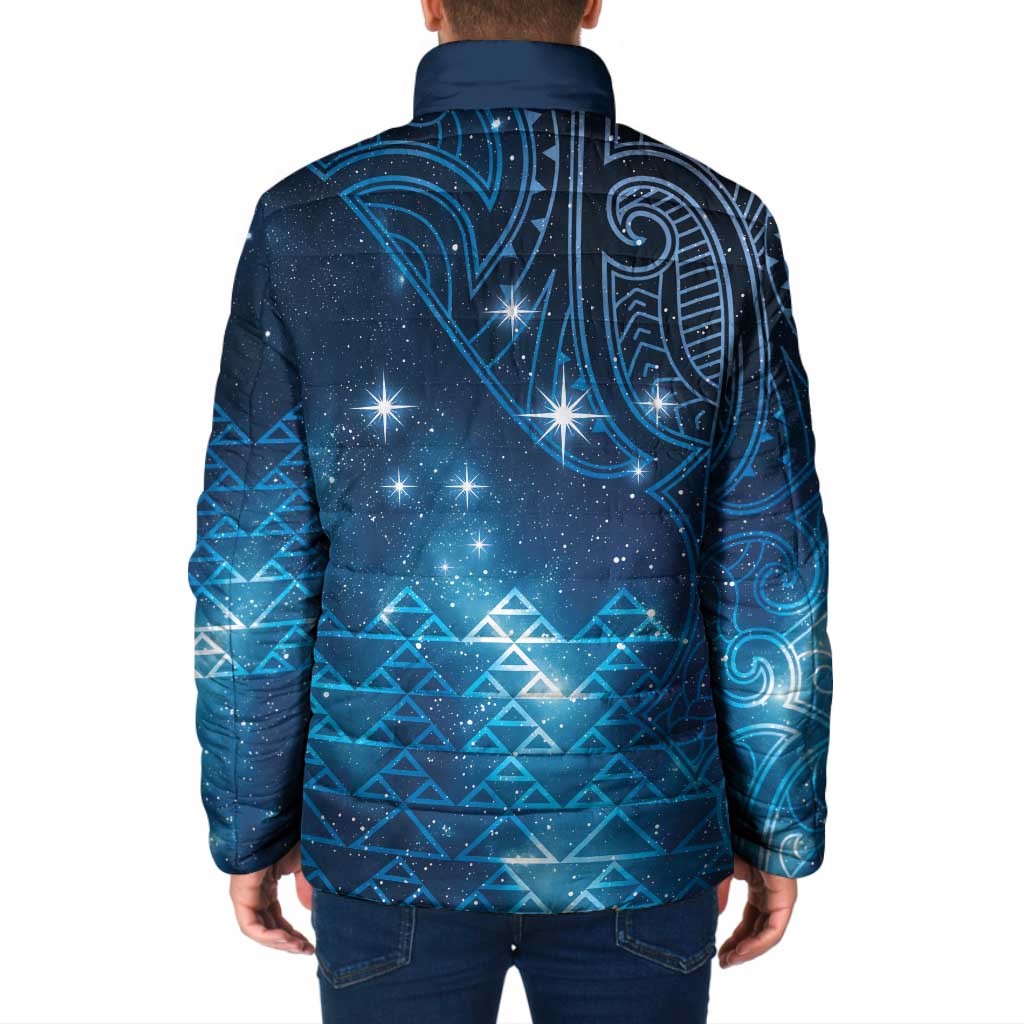 New Zealand Matariki Padded Jacket Taniko Aramoana With Maori Galaxy Sky Night - Aussie Hoodie