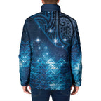 New Zealand Matariki Padded Jacket Taniko Aramoana With Maori Galaxy Sky Night - Aussie Hoodie