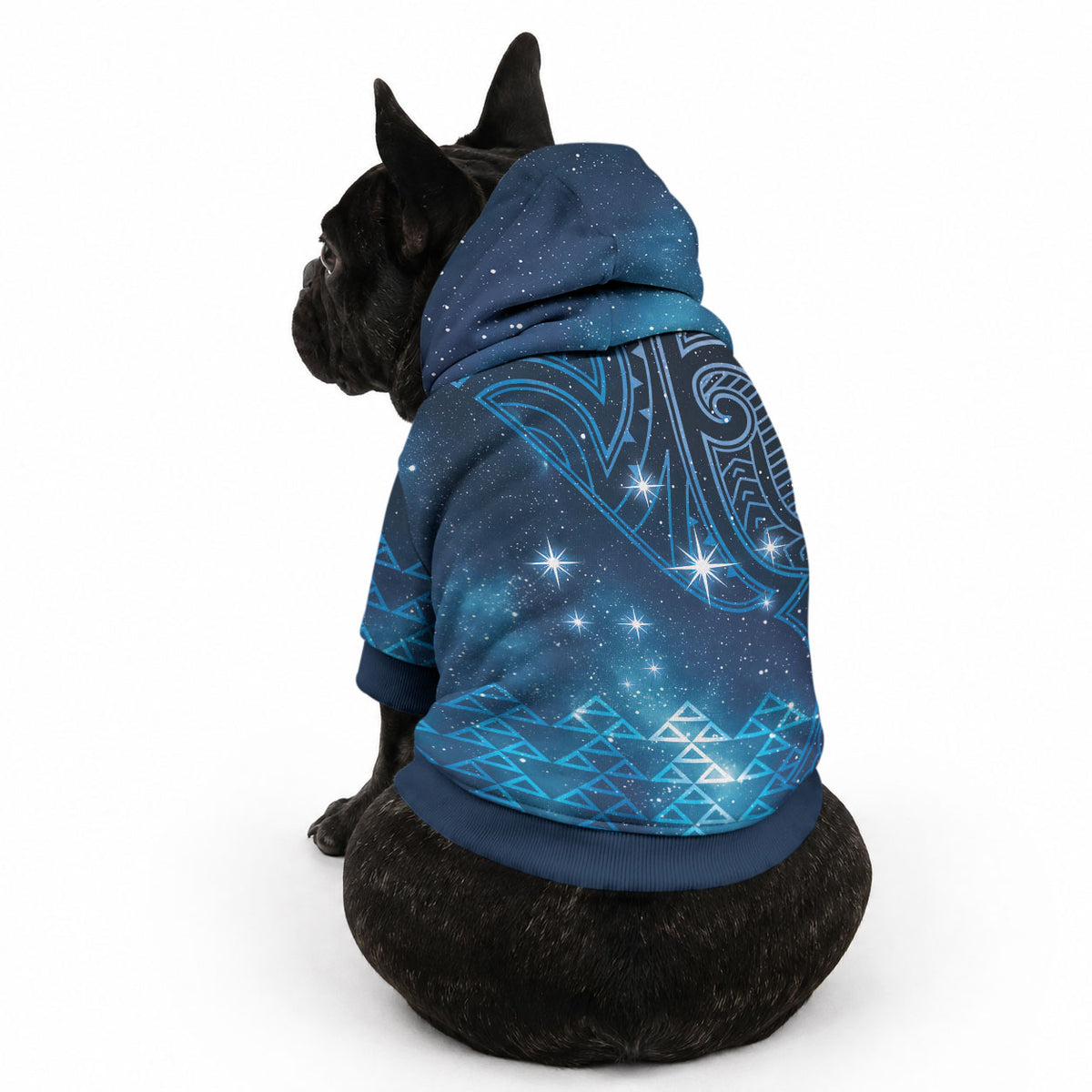 New Zealand Matariki Pet Hoodie Taniko Aramoana With Maori Galaxy Sky Night