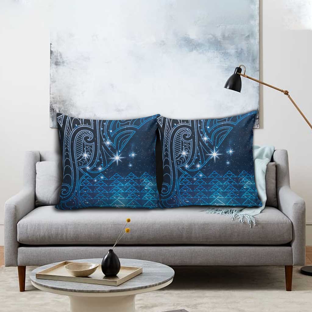 New Zealand Matariki Pillow Cover Taniko Aramoana With Maori Galaxy Sky Night - Aussie Hoodie