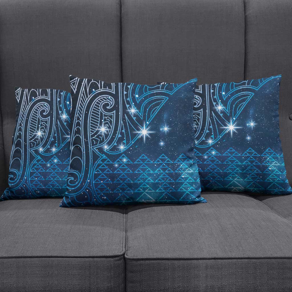 New Zealand Matariki Pillow Cover Taniko Aramoana With Maori Galaxy Sky Night - Aussie Hoodie