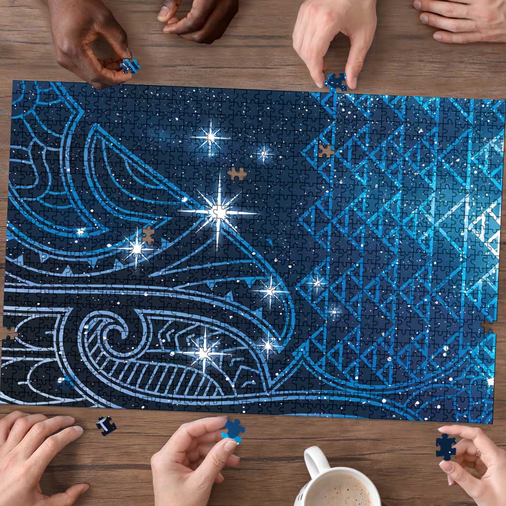 New Zealand Matariki Puzzle Taniko Aramoana With Maori Galaxy Sky Night - Aussie Hoodie