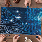 New Zealand Matariki Puzzle Taniko Aramoana With Maori Galaxy Sky Night - Aussie Hoodie