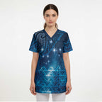 New Zealand Matariki Scrub Top Taniko Aramoana With Maori Galaxy Sky Night - Aussie Hoodie