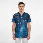 New Zealand Matariki Scrub Top Taniko Aramoana With Maori Galaxy Sky Night - Aussie Hoodie