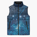 New Zealand Matariki Sleeveless Puffer Jacket Taniko Aramoana With Maori Galaxy Sky Night - Aussie Hoodie