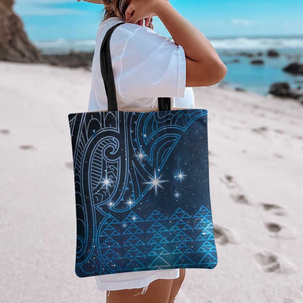 New Zealand Matariki Tote Bag Taniko Aramoana With Maori Galaxy Sky Night - Aussie Hoodie