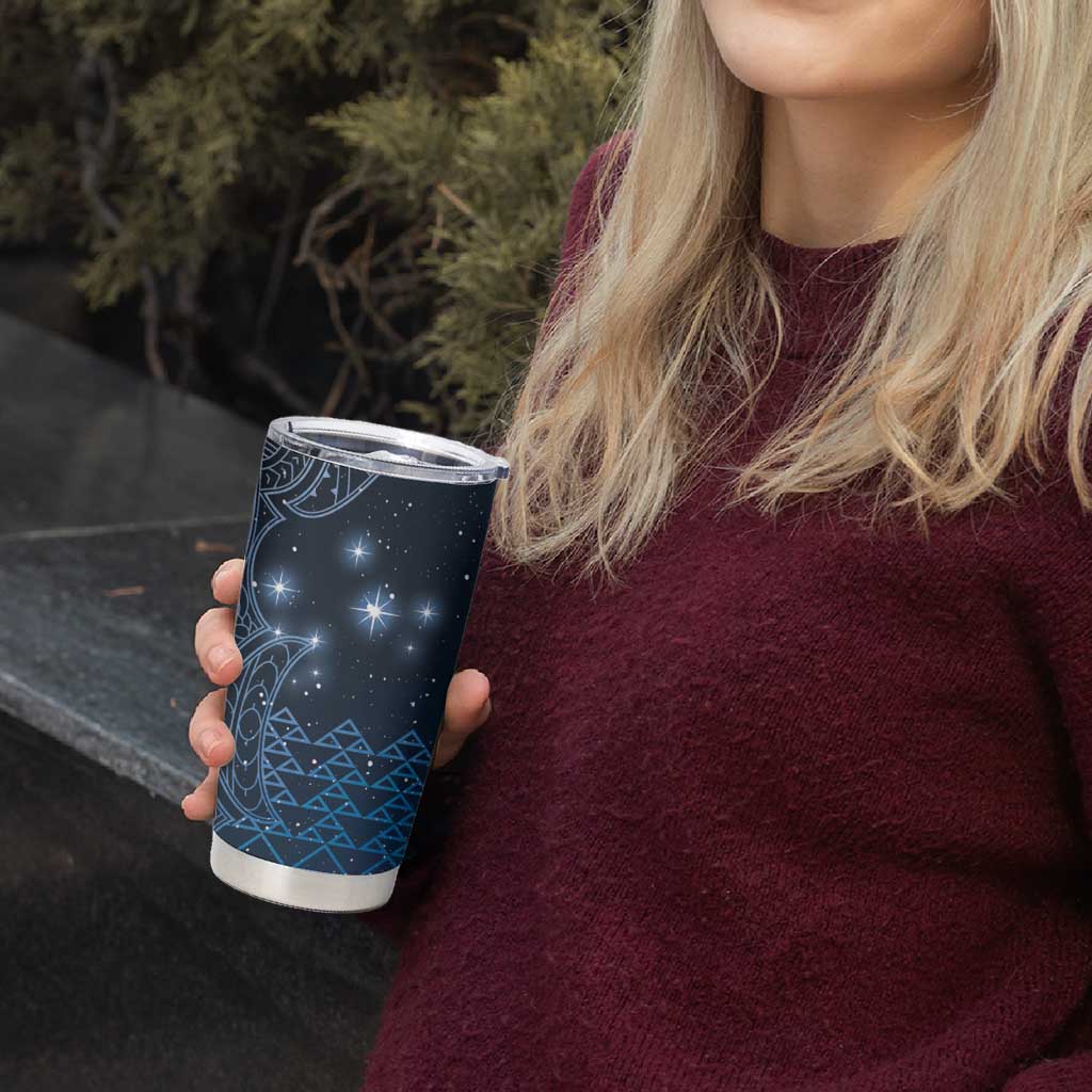 New Zealand Matariki Tumbler Cup Taniko Aramoana With Maori Galaxy Sky Night