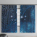 New Zealand Matariki Window Curtain Taniko Aramoana With Maori Galaxy Sky Night