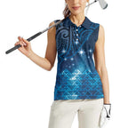 New Zealand Matariki Women Sleeveless Polo Shirt Taniko Aramoana With Maori Galaxy Sky Night