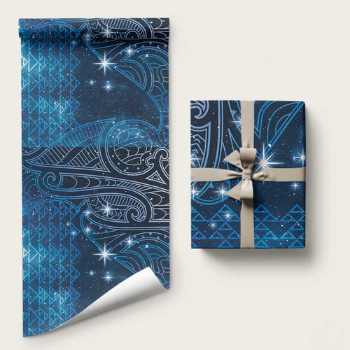 New Zealand Matariki Wrapping Paper Taniko Aramoana With Maori Galaxy Sky Night - Aussie Hoodie