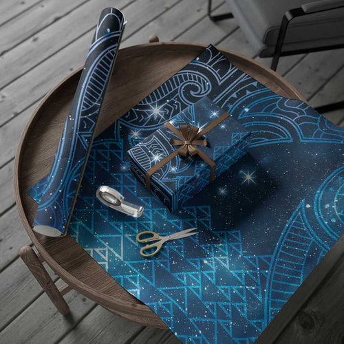 New Zealand Matariki Wrapping Paper Taniko Aramoana With Maori Galaxy Sky Night - Aussie Hoodie