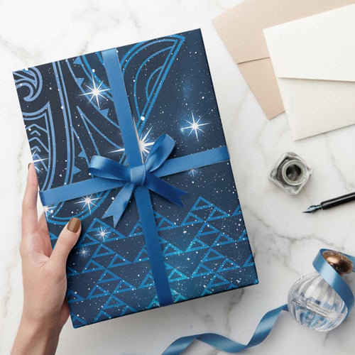 New Zealand Matariki Wrapping Paper Taniko Aramoana With Maori Galaxy Sky Night - Aussie Hoodie