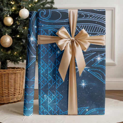 New Zealand Matariki Wrapping Paper Taniko Aramoana With Maori Galaxy Sky Night - Aussie Hoodie