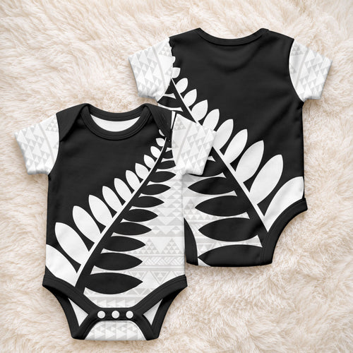 New Zealand Silver Fern Niho Taniwha Baby Onesie