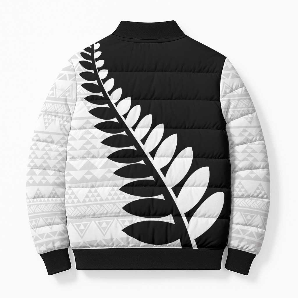 New Zealand Silver Fern Niho Taniwha Bomber Puffer Jacket - Aussie Hoodie