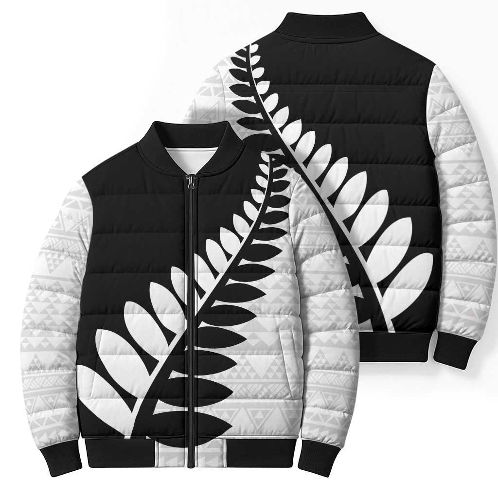 New Zealand Silver Fern Niho Taniwha Bomber Puffer Jacket - Aussie Hoodie