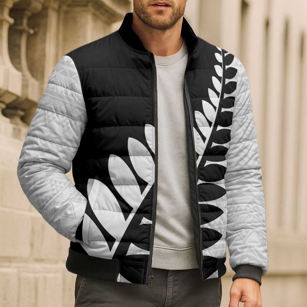 New Zealand Silver Fern Niho Taniwha Bomber Puffer Jacket - Aussie Hoodie