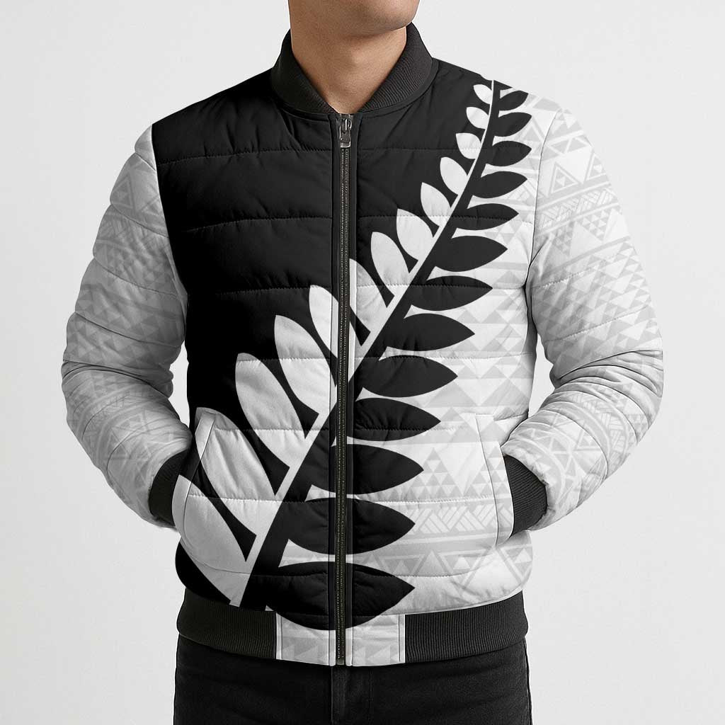 New Zealand Silver Fern Niho Taniwha Bomber Puffer Jacket - Aussie Hoodie