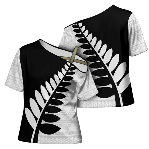 New Zealand Silver Fern Niho Taniwha Cross Shoulder Shirt - Aussie Hoodie