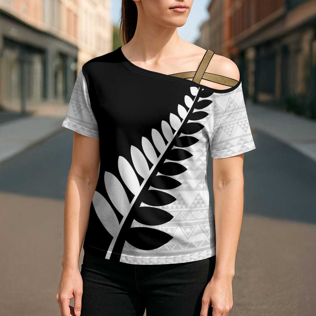 New Zealand Silver Fern Niho Taniwha Cross Shoulder Shirt - Aussie Hoodie