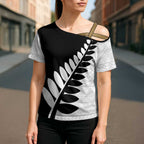 New Zealand Silver Fern Niho Taniwha Cross Shoulder Shirt - Aussie Hoodie