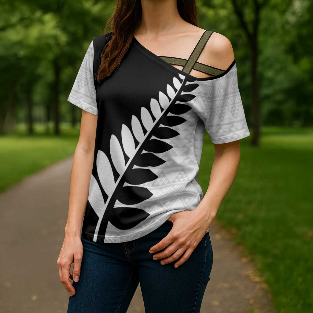 New Zealand Silver Fern Niho Taniwha Cross Shoulder Shirt - Aussie Hoodie