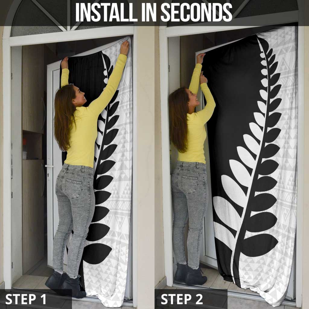 New Zealand Silver Fern Niho Taniwha Door Cover - Aussie Hoodie