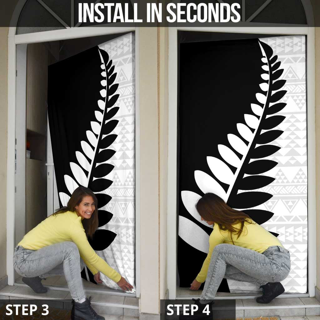 New Zealand Silver Fern Niho Taniwha Door Cover - Aussie Hoodie