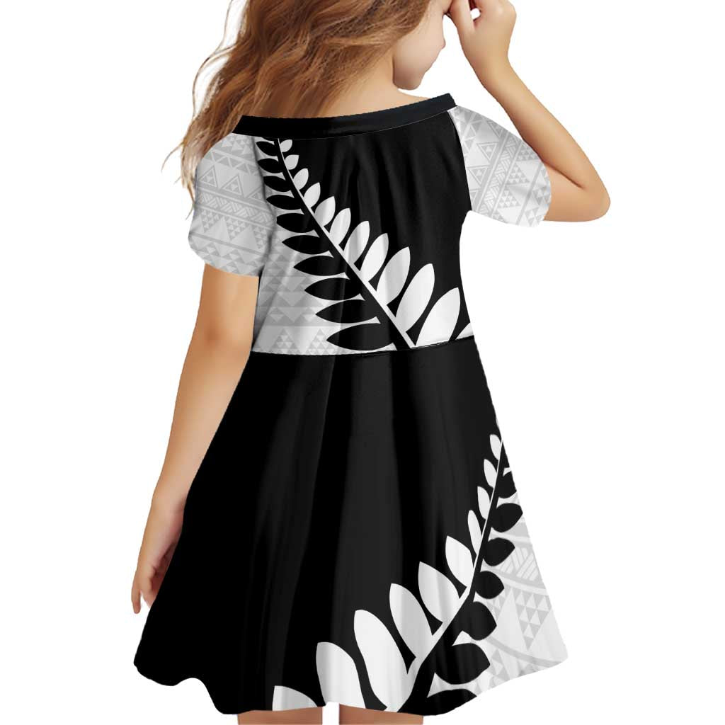 New Zealand Silver Fern Niho Taniwha Family Matching Off Shoulder Short Dress and Hawaiian Shirt