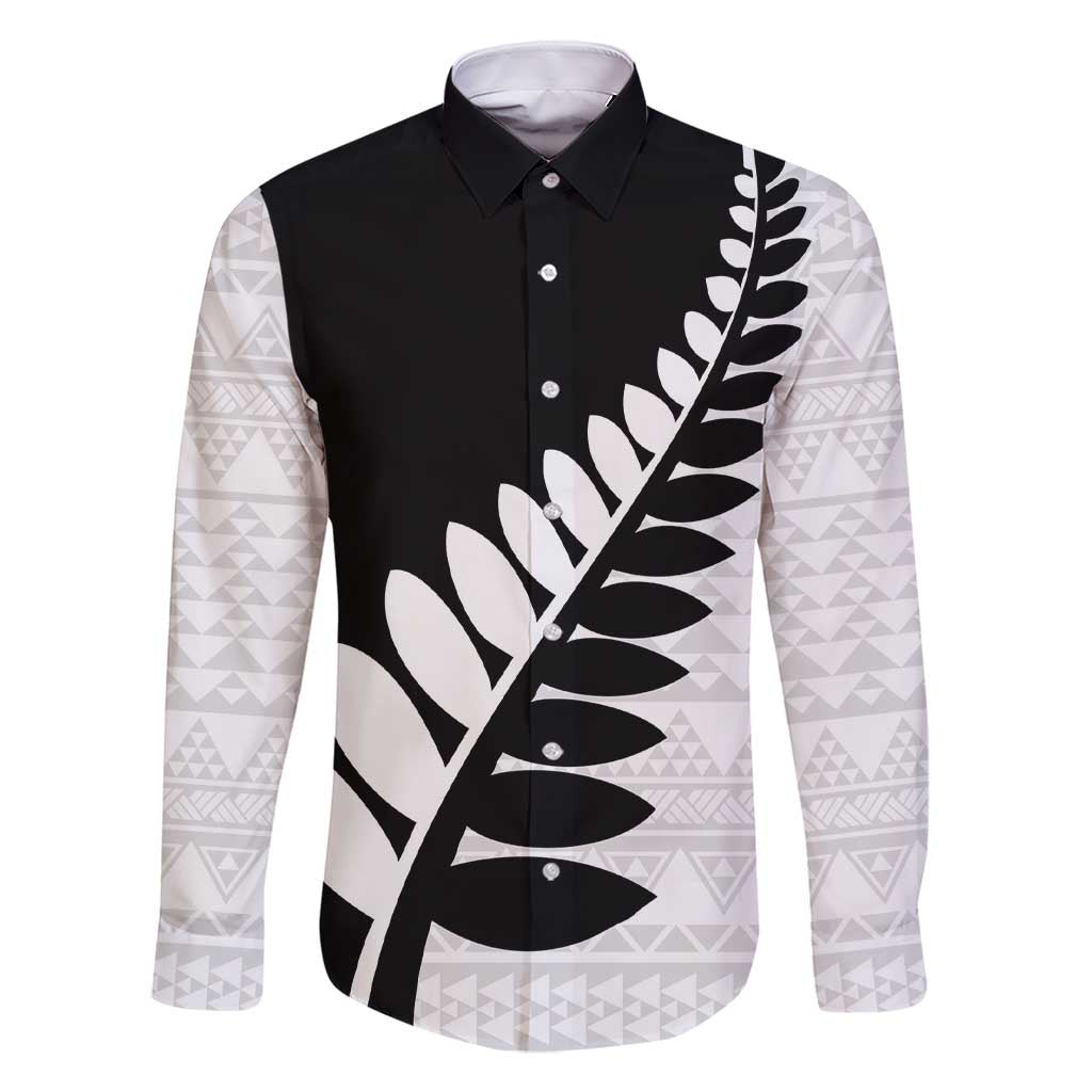 New Zealand Silver Fern Niho Taniwha Family Matching Short Sleeve Bodycon Dress and Hawaiian Shirt