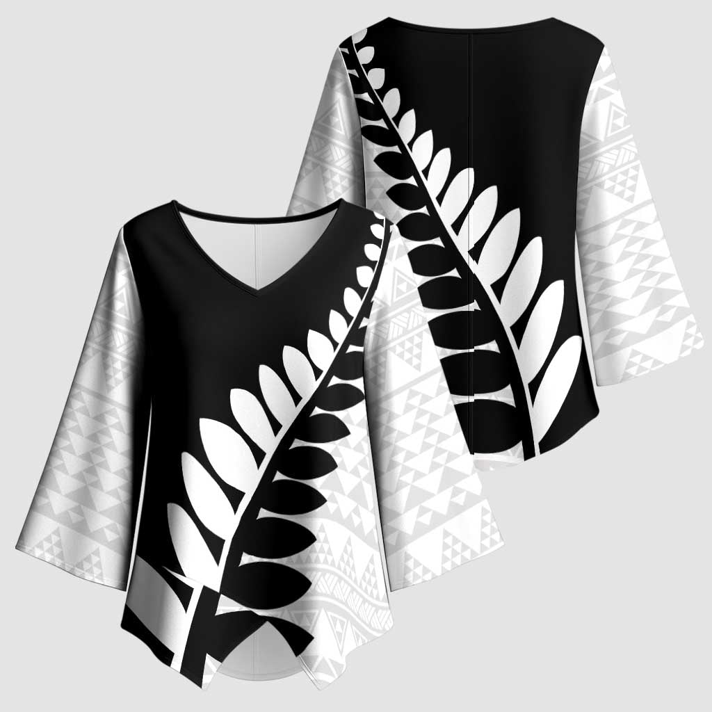 New Zealand Silver Fern Niho Taniwha Kimono Sleeve Blouse - Aussie Hoodie
