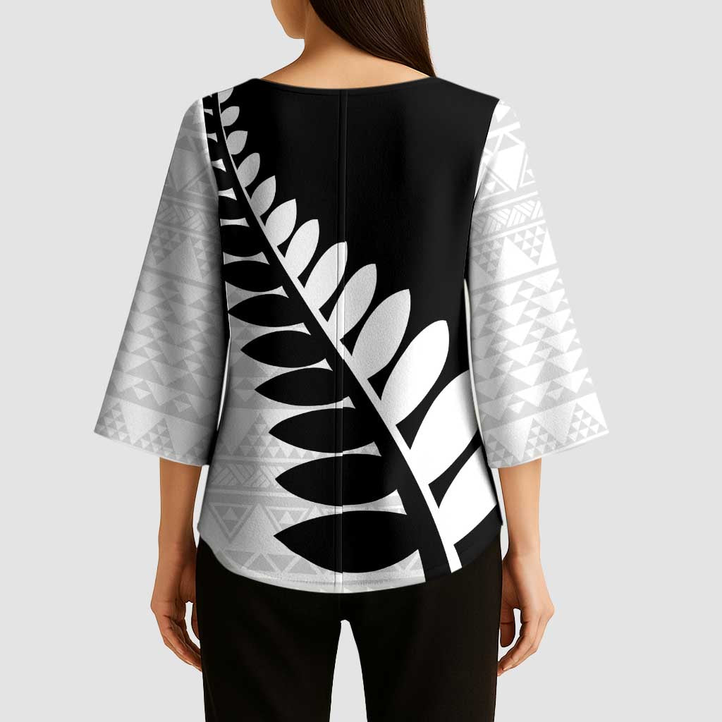 New Zealand Silver Fern Niho Taniwha Kimono Sleeve Blouse - Aussie Hoodie