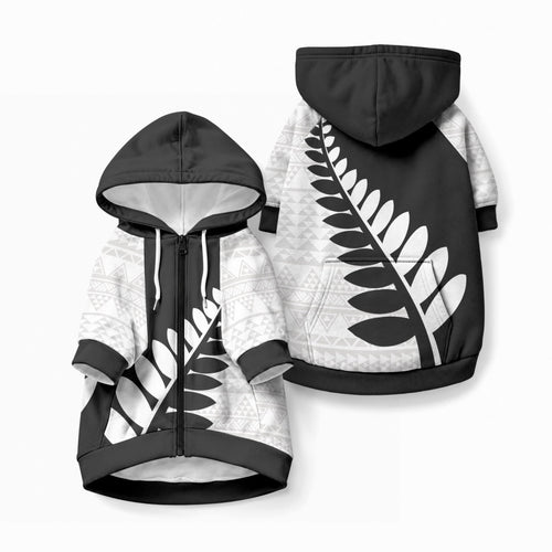 New Zealand Silver Fern Niho Taniwha Pet Hoodie
