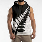 New Zealand Silver Fern Niho Taniwha Sleeveless Hoodie - Aussie Hoodie