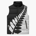New Zealand Silver Fern Niho Taniwha Sleeveless Puffer Jacket - Aussie Hoodie