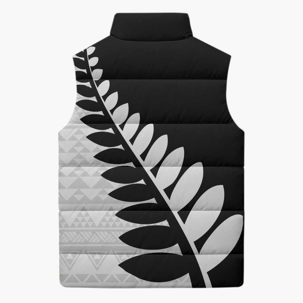 New Zealand Silver Fern Niho Taniwha Sleeveless Puffer Jacket - Aussie Hoodie