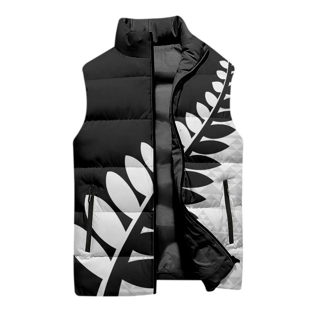 New Zealand Silver Fern Niho Taniwha Sleeveless Puffer Jacket - Aussie Hoodie