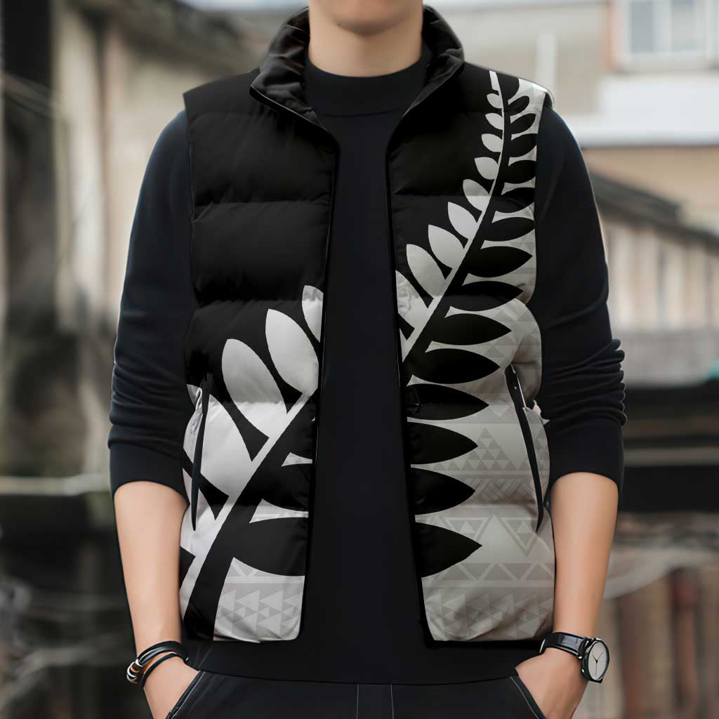 New Zealand Silver Fern Niho Taniwha Sleeveless Puffer Jacket - Aussie Hoodie