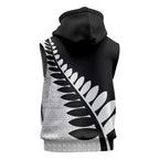 New Zealand Silver Fern Niho Taniwha Sleeveless Zip Hoodie LT9