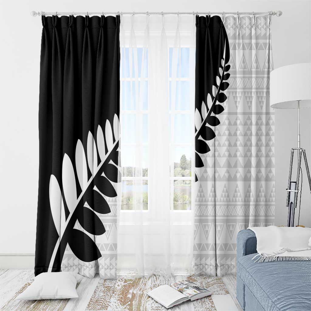 New Zealand Silver Fern Niho Taniwha Window Curtain