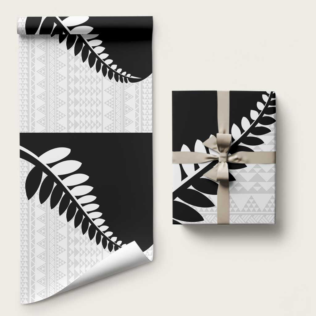 New Zealand Silver Fern Niho Taniwha Wrapping Paper - Aussie Hoodie