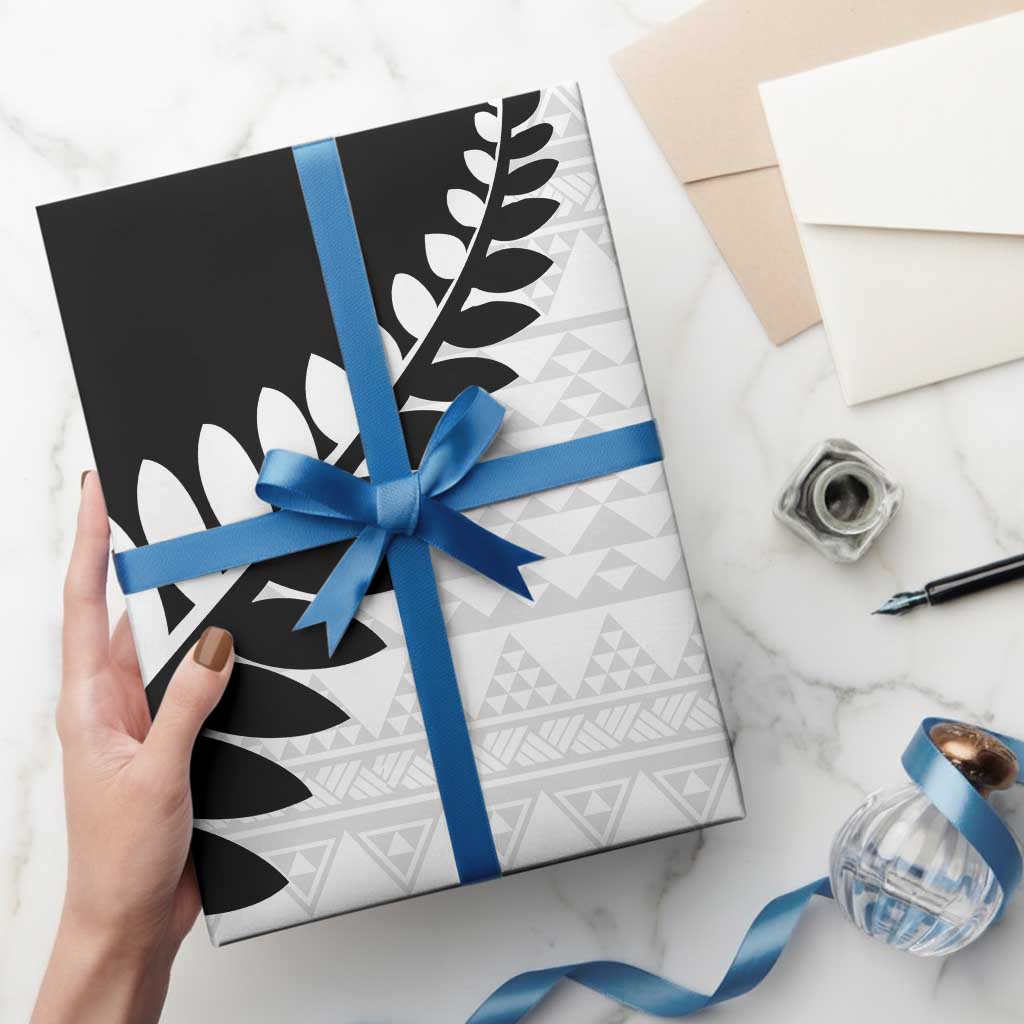 New Zealand Silver Fern Niho Taniwha Wrapping Paper - Aussie Hoodie