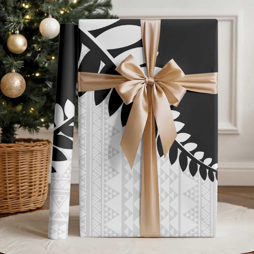 New Zealand Silver Fern Niho Taniwha Wrapping Paper - Aussie Hoodie