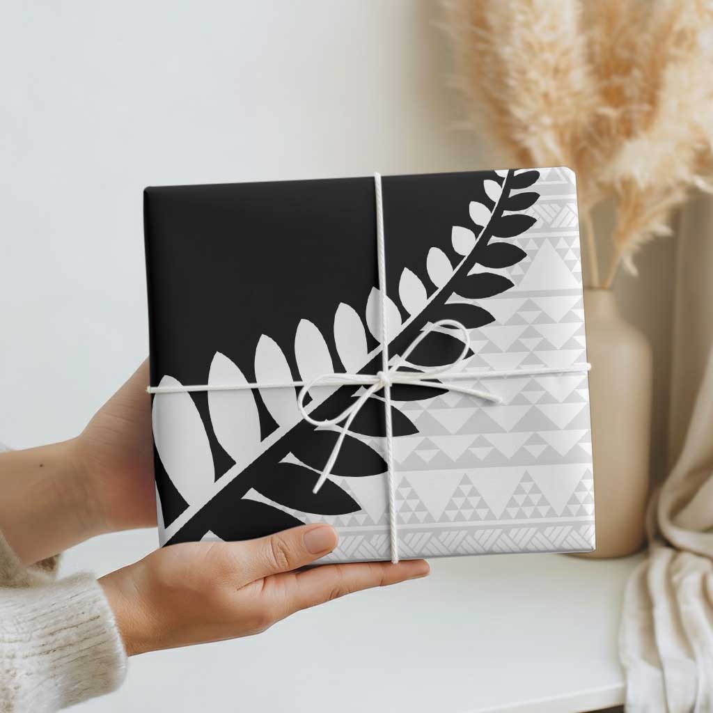 New Zealand Silver Fern Niho Taniwha Wrapping Paper - Aussie Hoodie