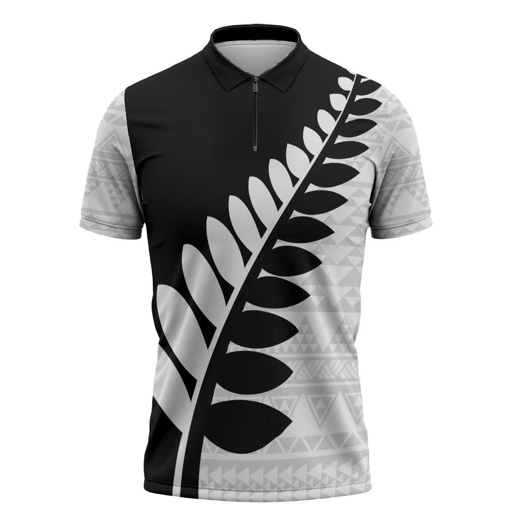 New Zealand Silver Fern Niho Taniwha Zipper Polo Shirt - Aussie Hoodie