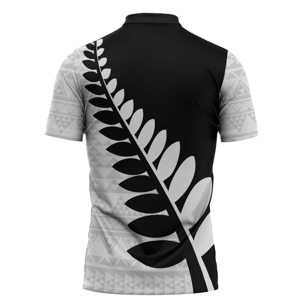 New Zealand Silver Fern Niho Taniwha Zipper Polo Shirt - Aussie Hoodie
