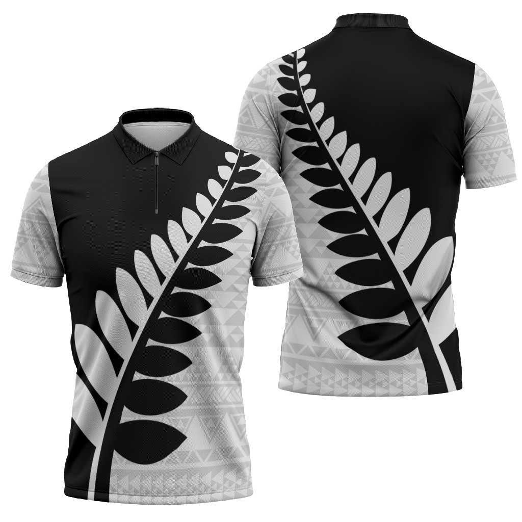New Zealand Silver Fern Niho Taniwha Zipper Polo Shirt - Aussie Hoodie