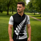 New Zealand Silver Fern Niho Taniwha Zipper Polo Shirt - Aussie Hoodie