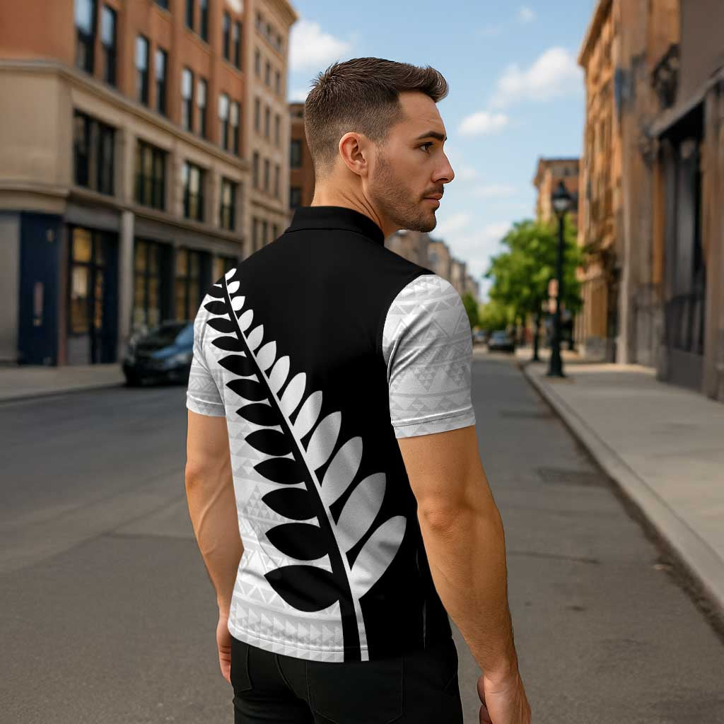 New Zealand Silver Fern Niho Taniwha Zipper Polo Shirt - Aussie Hoodie